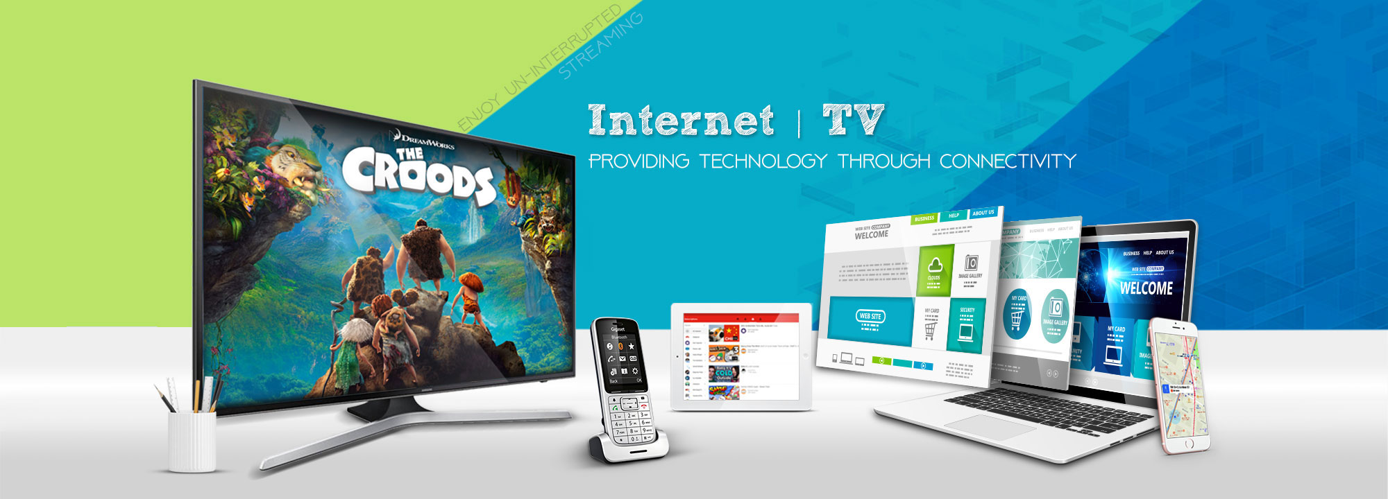 telechannel Services includes Internet, TV and Phone